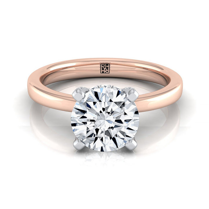The Annabelle Select Pavé Engagement Ring with Lab Diamond in 14K Rose Gold - view 1
