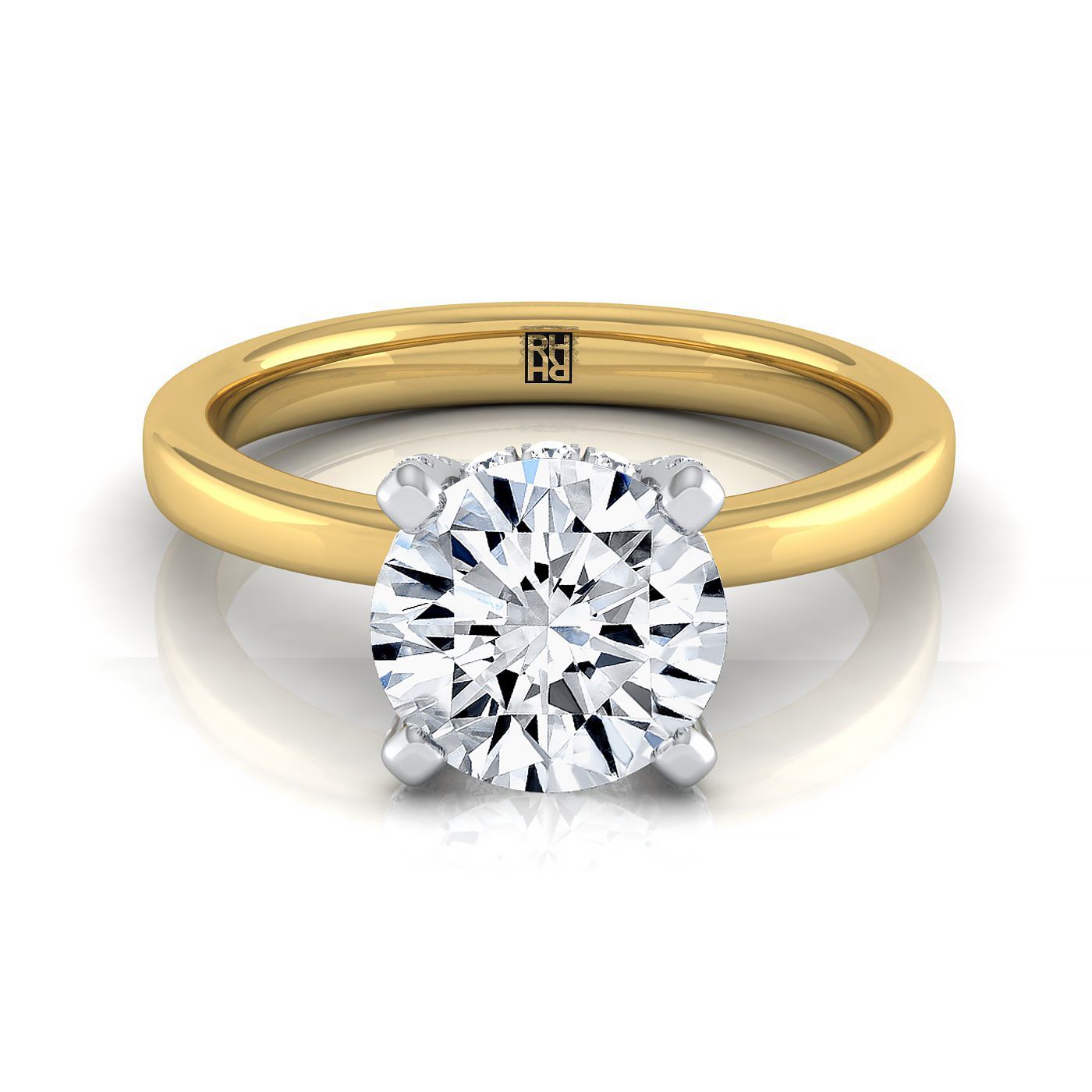 The Annabelle Select Pavé Engagement Ring with Lab Diamond in 18K Yellow Gold - view 1