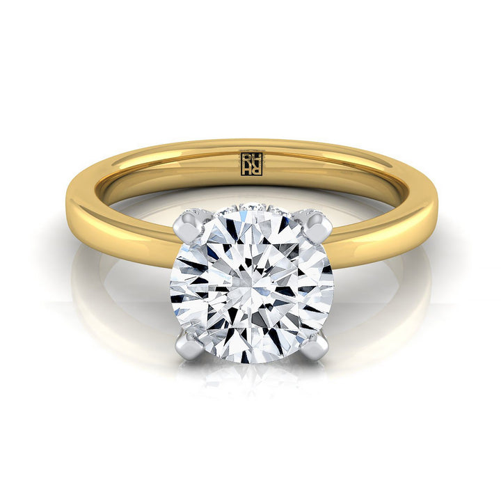 The Annabelle Select Pavé Engagement Ring with Lab Diamond in 18K Yellow Gold - view 1