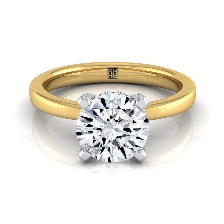 The Annabelle Select Pavé Round Lab Diamond Engagement Ring in 18K Yellow Gold