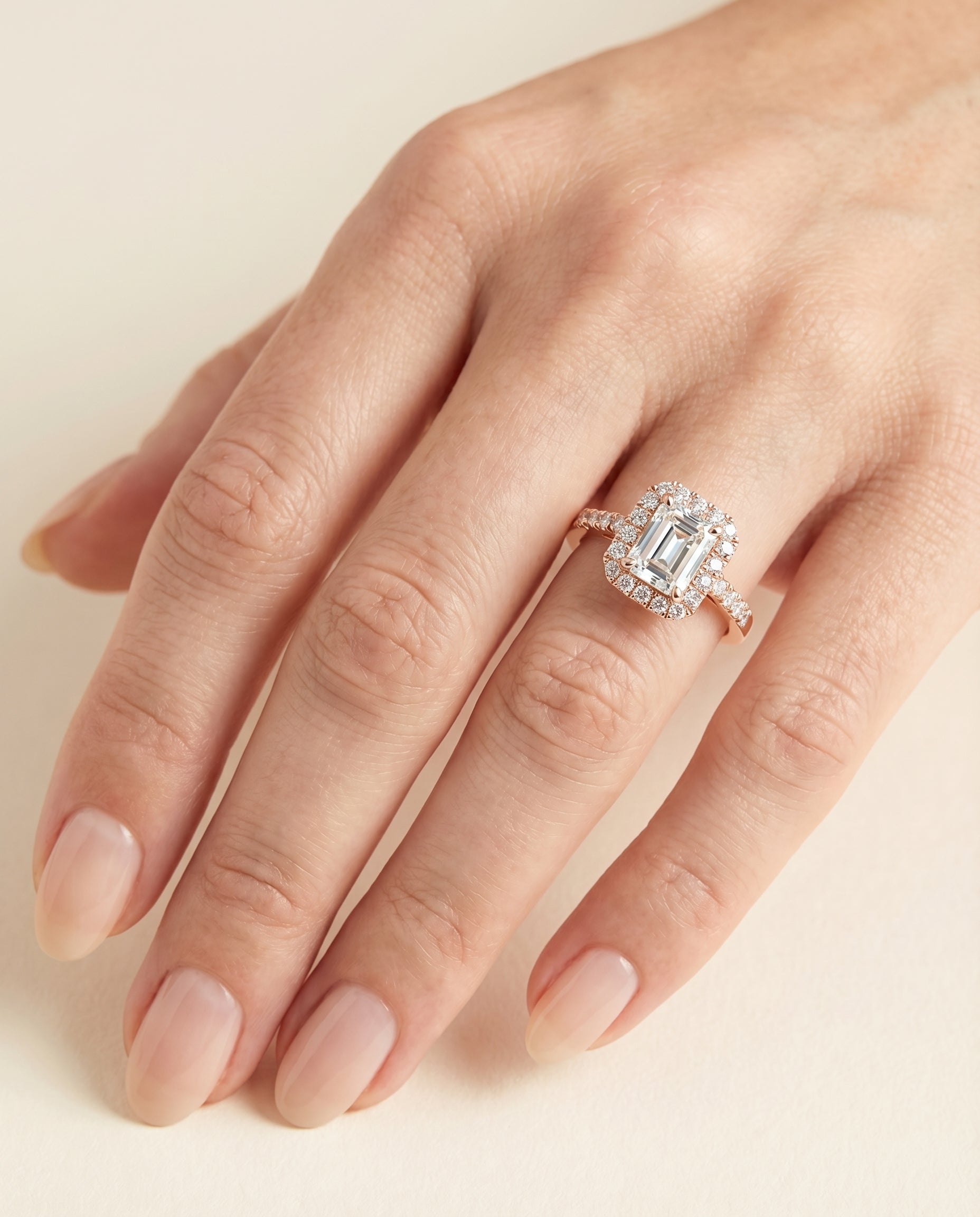 The Crimson setting for emerald diamonds, made to order in 14K Rose Gold | RockHer