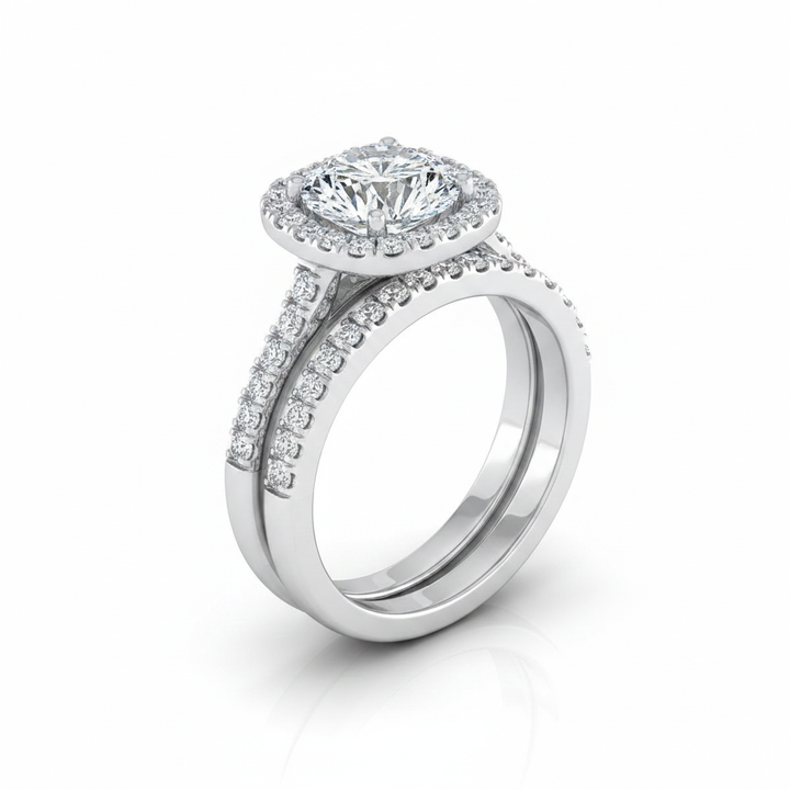 The Eddie Matching Wedding Band, Round in 18K White Gold | RockHer
