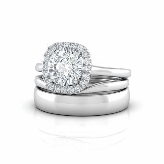 The Eddie Matching Wedding Band, Round in Platinum
