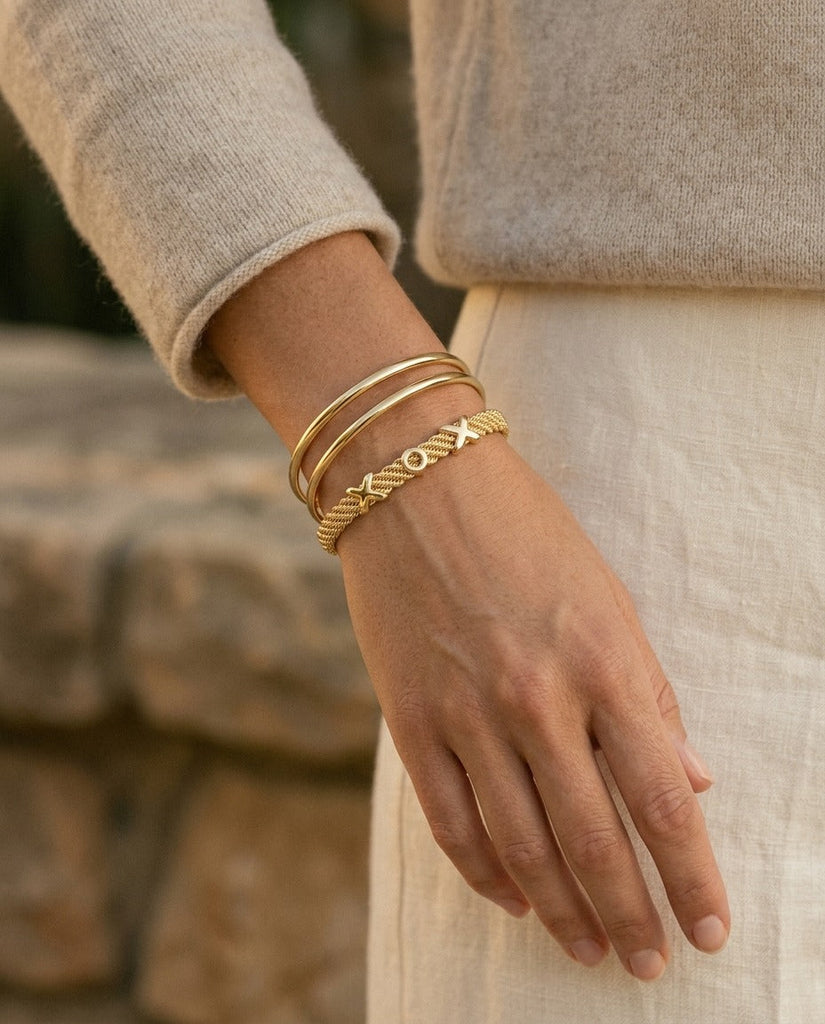 14K Yellow Gold XOX Link Bracelet, 7.5 Inch | RockHer