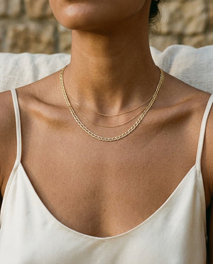 18K Yellow Gold Flat Curb Chain Necklace, 18 Inch – on chain | RockHer