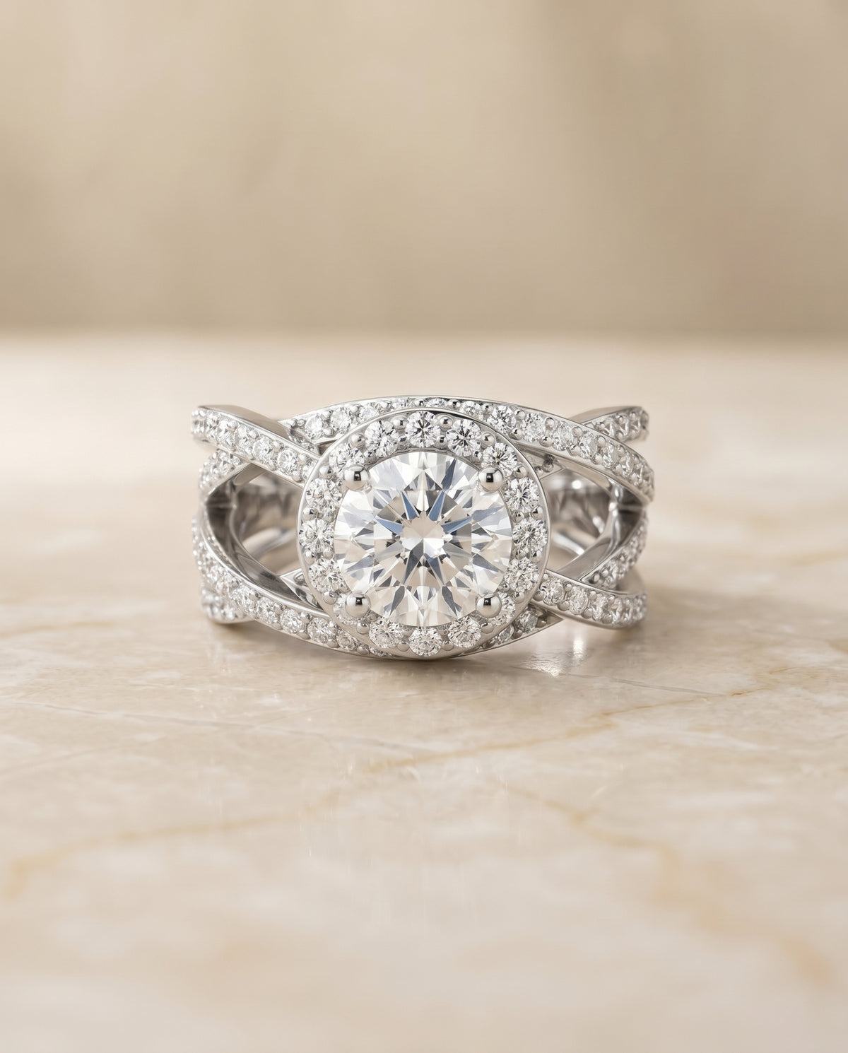 The Rosina Engagement Ring Setting for Round Diamonds in Platinum | RockHer