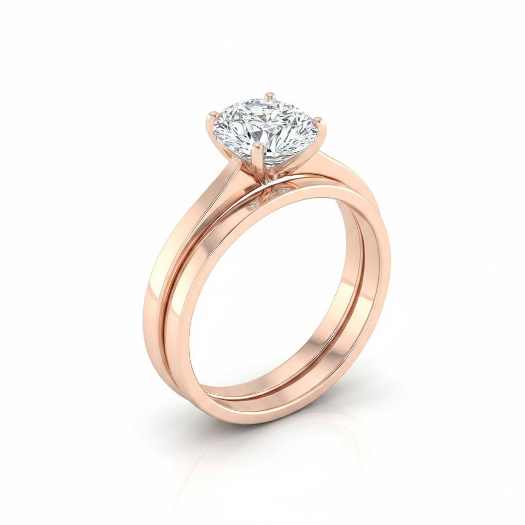 The Elena Matching Wedding Band, Pear in 14K Rose Gold