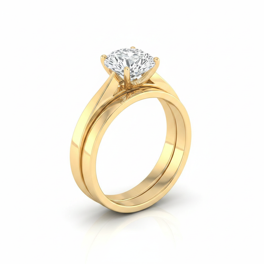 The Elena Matching Wedding Band, Oval in 18K Yellow Gold