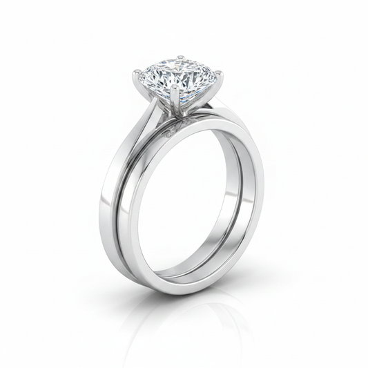 The Elena Matching Wedding Band, Cushion in Platinum