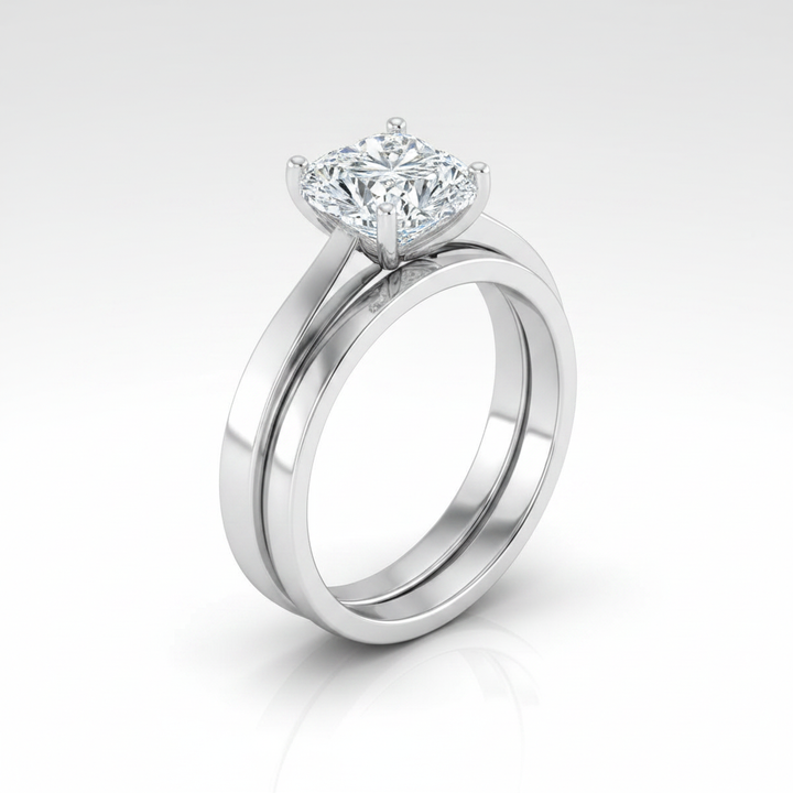 The Elena Matching Wedding Band, Heart in Platinum | RockHer