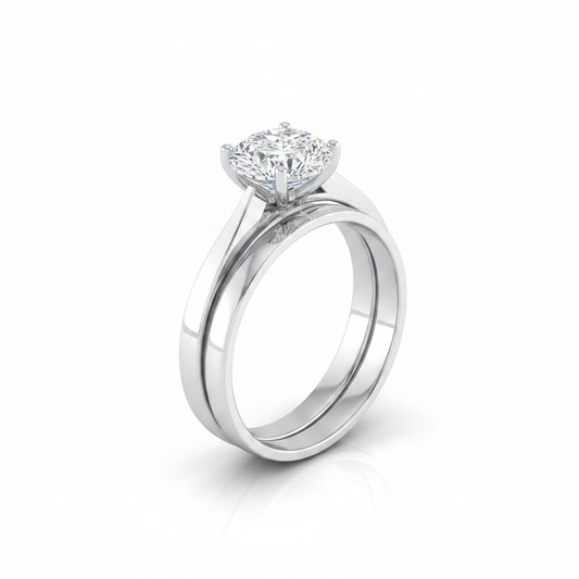 The Elena Matching Wedding Band, Pear in Platinum