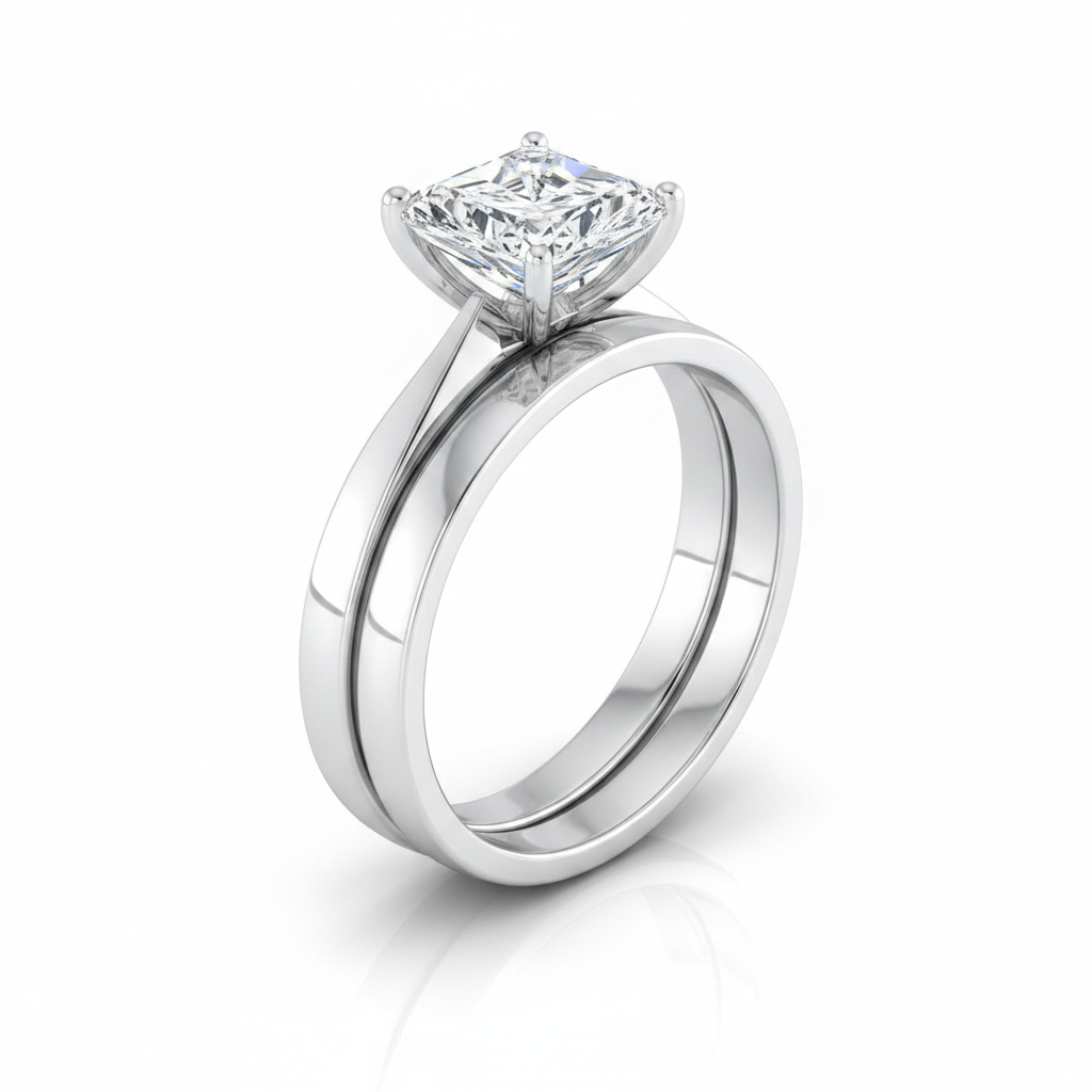 The Elena Matching Wedding Band, Radiant in Platinum