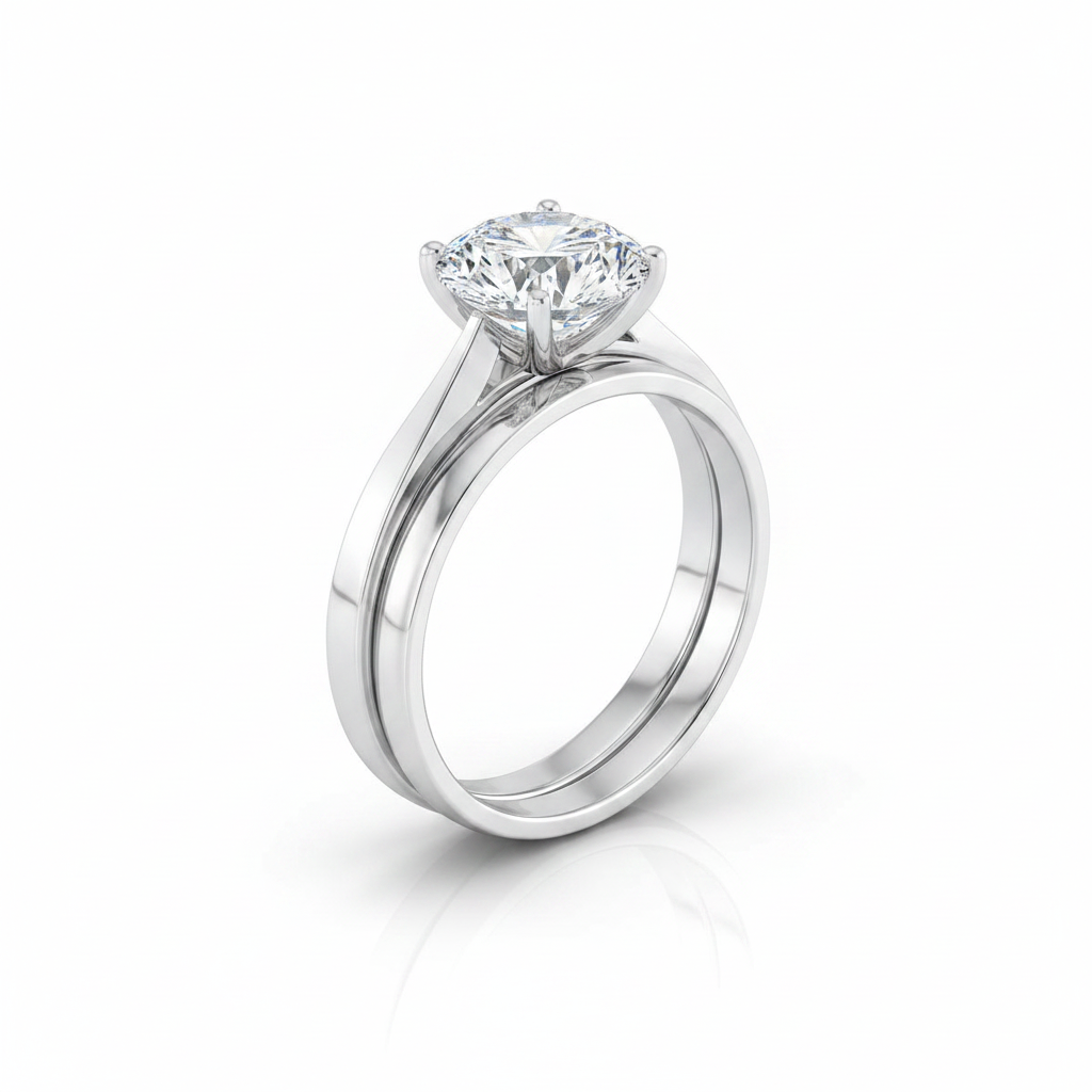 The Elena Matching Wedding Band, Round in Platinum