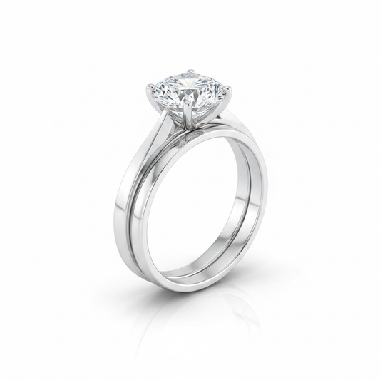 The Elena Matching Wedding Band, Round in Platinum