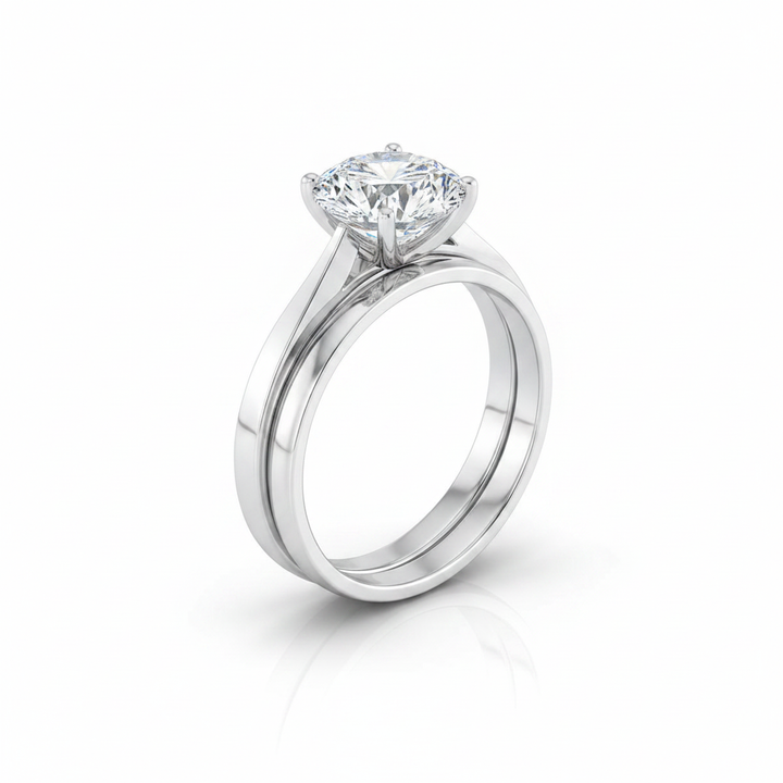 The Elena Matching Wedding Band, Round in Platinum | RockHer