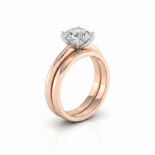 The Elettra Matching Wedding Band, Round in 14K Rose Gold