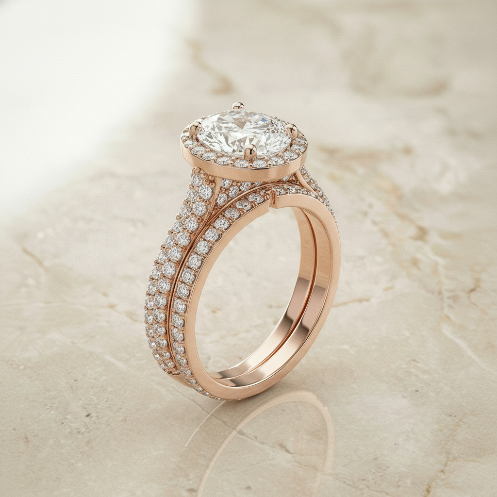 The Ella Matching Wedding Band, Oval in 14K Rose Gold