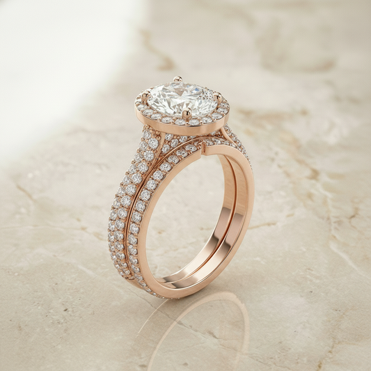 The Ella Matching Wedding Band, Oval in 14K Rose Gold