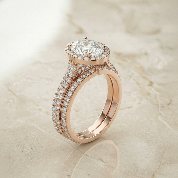 The Ella Matching Wedding Band, Oval in 14K Rose Gold