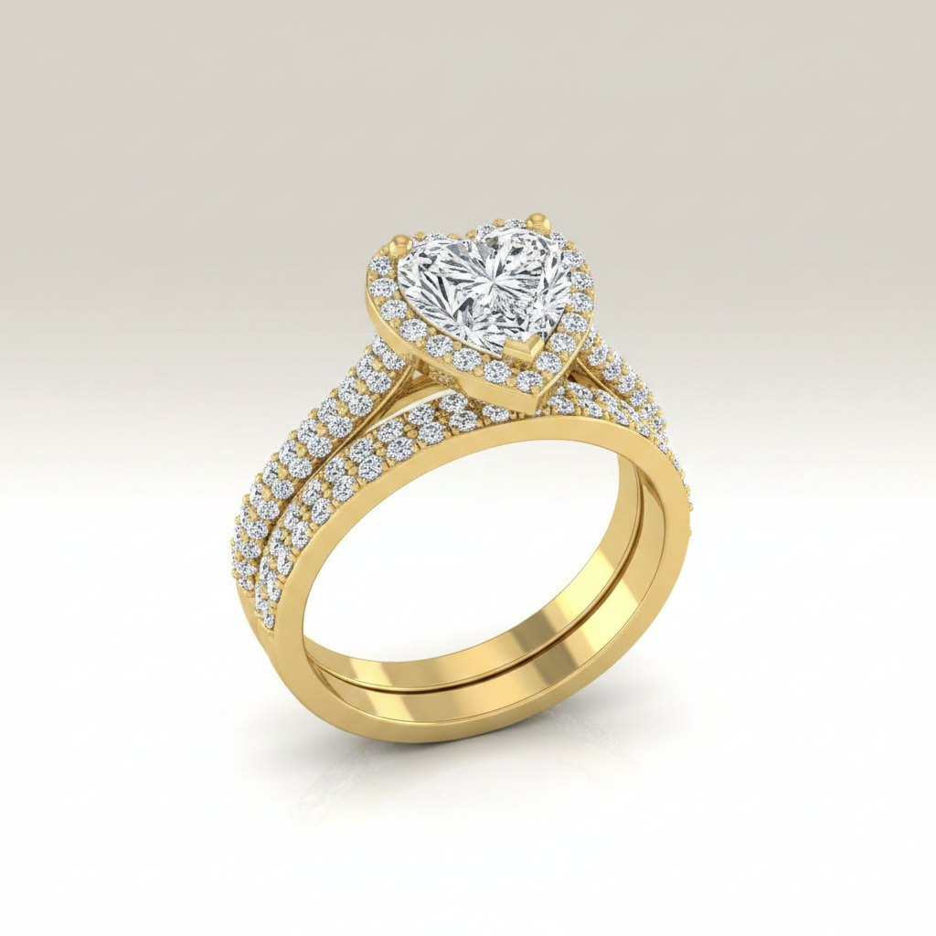 The Ella Matching Wedding Band, Heart in 18K Yellow Gold