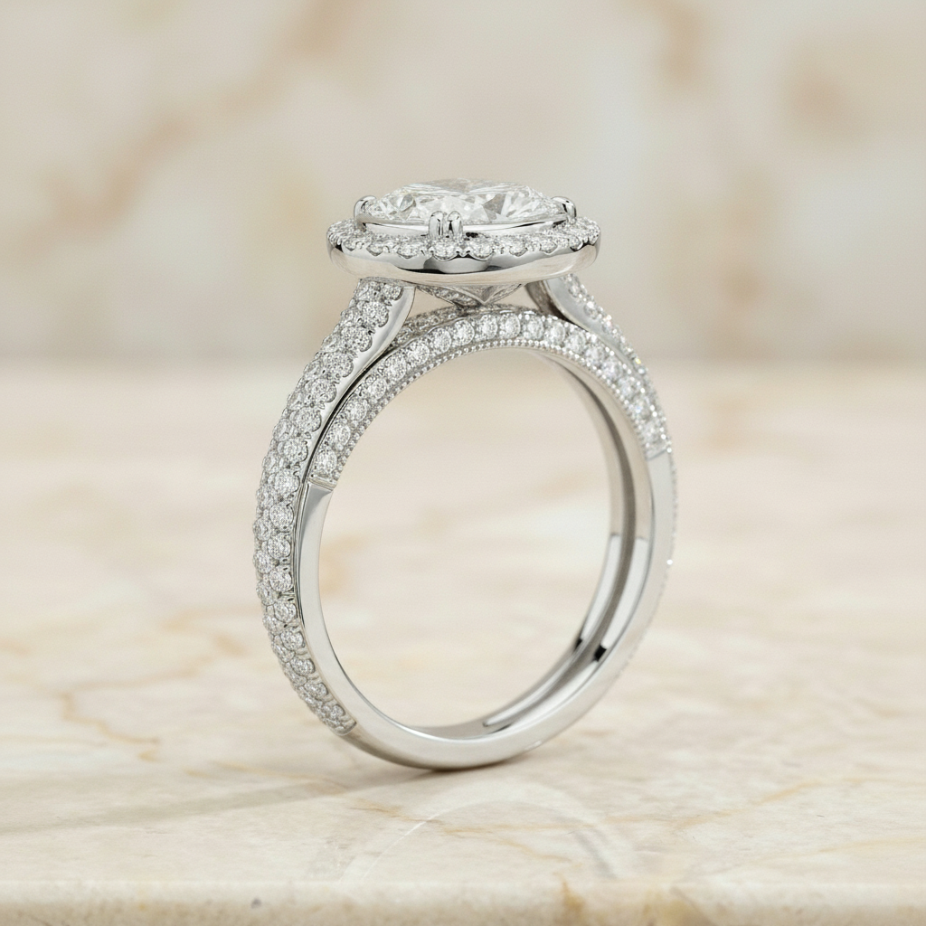 The Ella Matching Wedding Band, Oval in Platinum