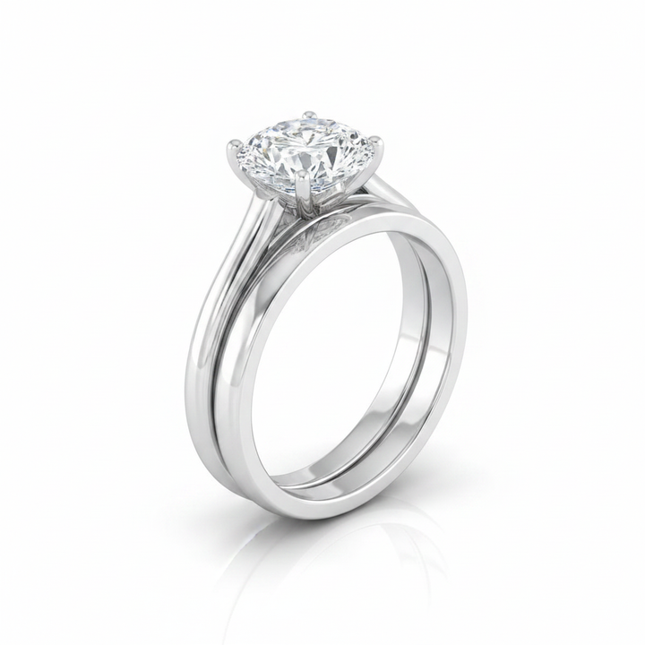The Ellie Matching Wedding Band, Oval in 18K White Gold | RockHer
