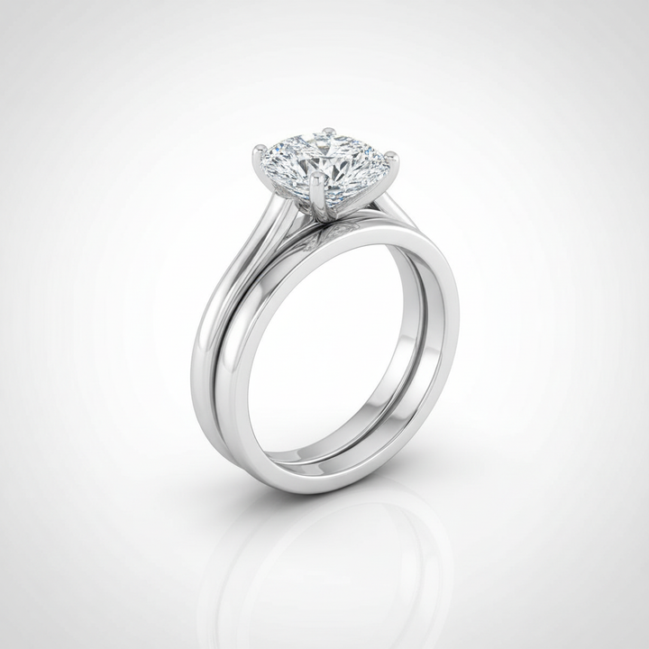 The Ellie Matching Wedding Band, Pear in 18K White Gold | RockHer