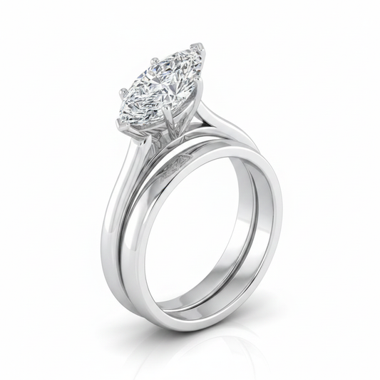 The Ellie Matching Wedding Band, Marquise in Platinum