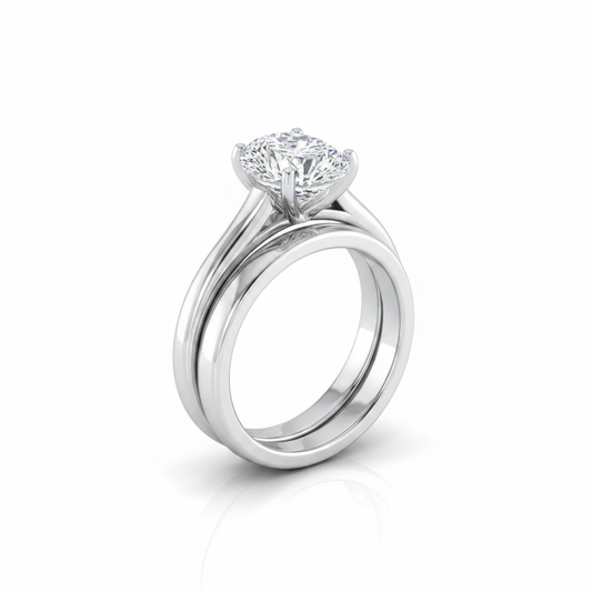 The Ellie Matching Wedding Band, Pear in Platinum