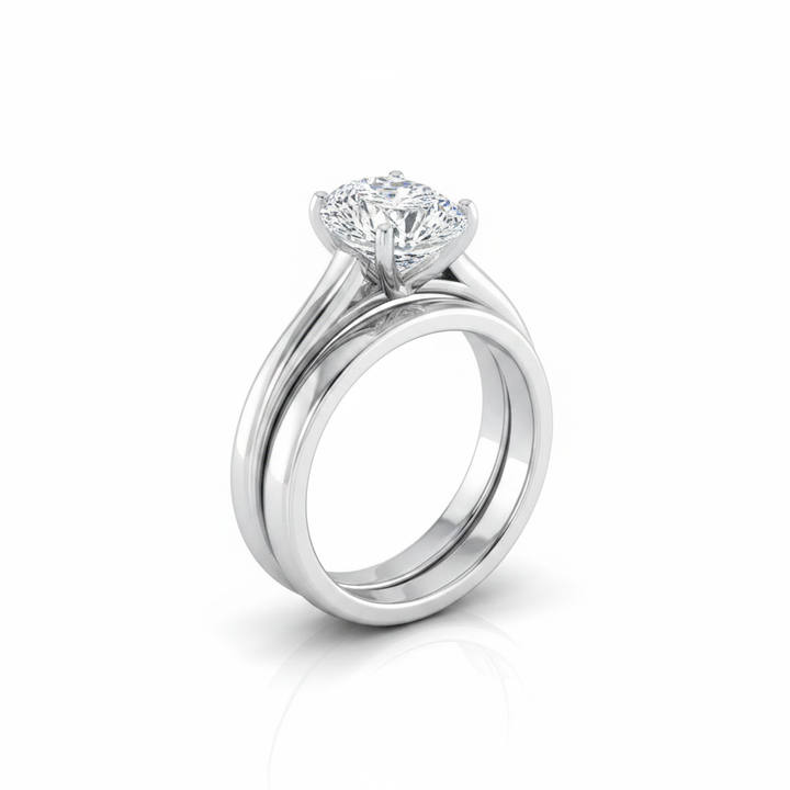The Ellie Matching Wedding Band, Pear in Platinum
