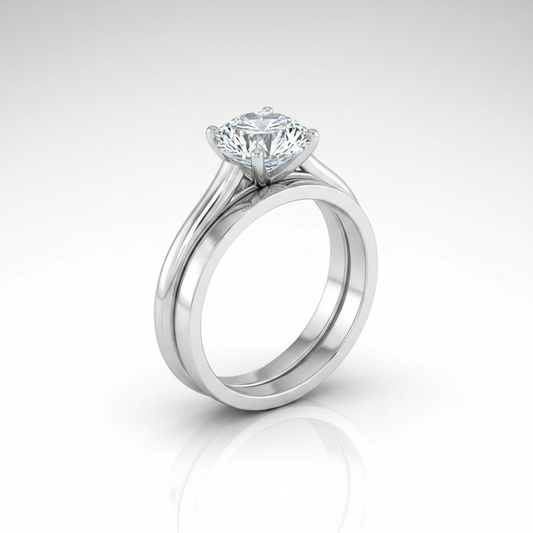 The Ellie Matching Wedding Band, Round in Platinum