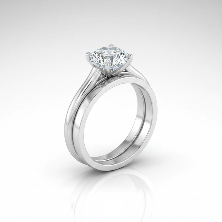 The Ellie Matching Wedding Band, Round in Platinum | RockHer