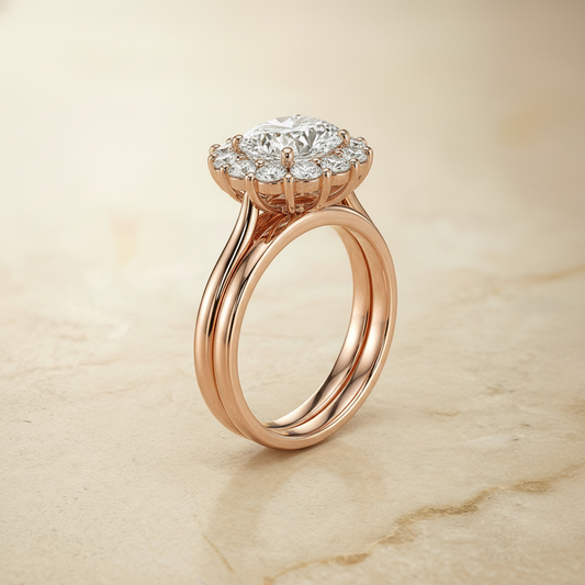 The Eloise Matching Wedding Band, Oval in 14K Rose Gold