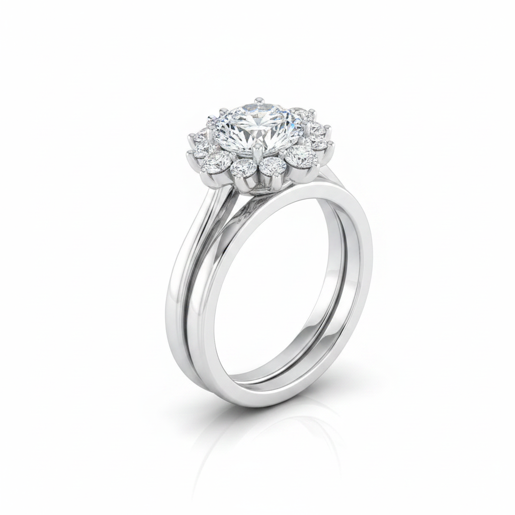 The Eloise Matching Wedding Band, Round in 18K White Gold