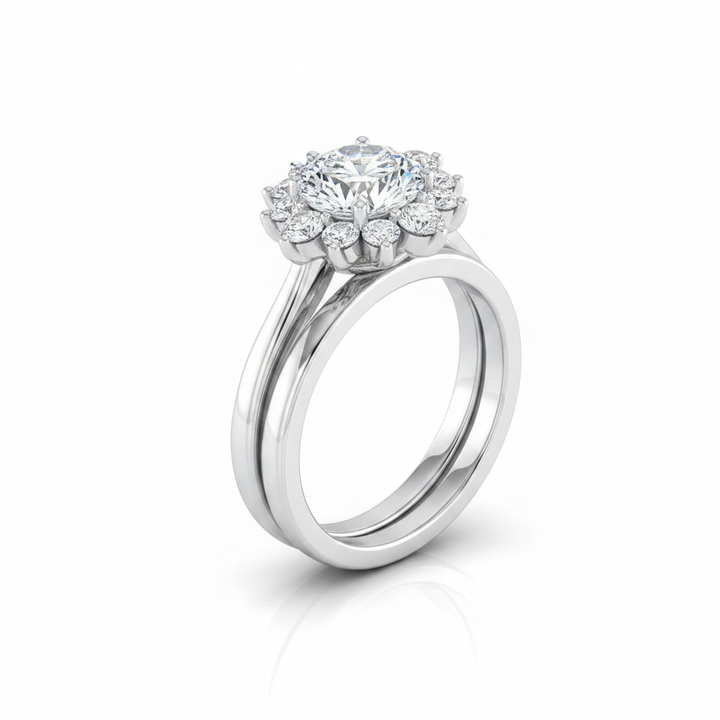 The Eloise Matching Wedding Band, Round in 18K White Gold | RockHer
