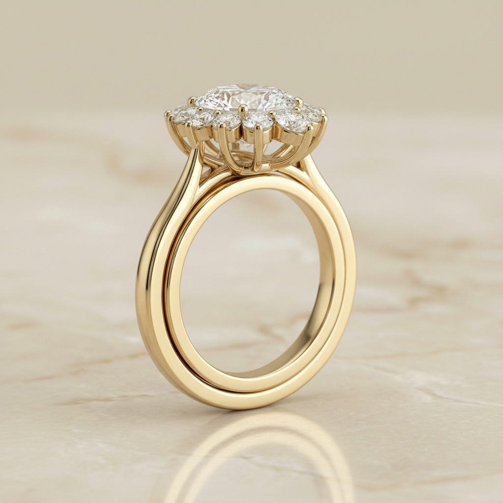 The Eloise Matching Wedding Band, Oval in 18K Yellow Gold