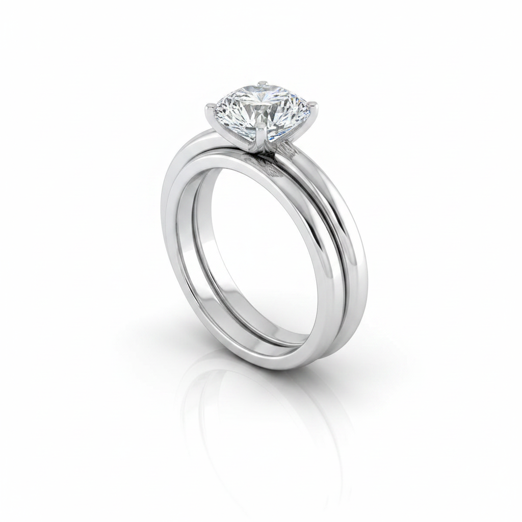 The Elsa Matching Wedding Band, Round in Platinum