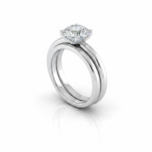 The Elsa Matching Wedding Band, Round in Platinum