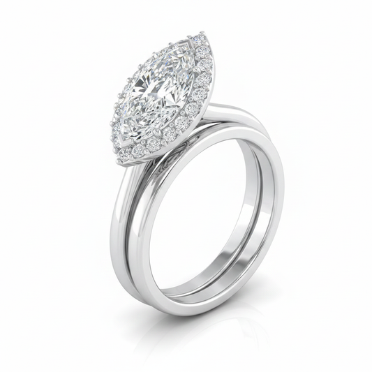 The Etta Matching Wedding Band, Marquise in 18K White Gold
