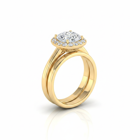 The Etta Matching Wedding Band, Cushion in 18K Yellow Gold