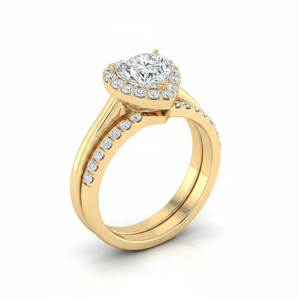 The Etta Matching Wedding Band, Heart in 18K Yellow Gold