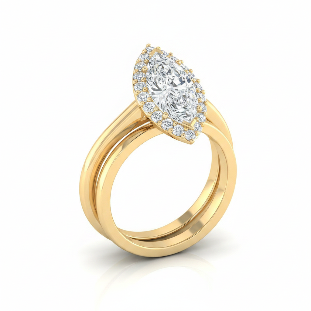 The Etta Matching Wedding Band, Marquise in 18K Yellow Gold