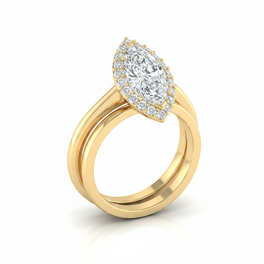 The Etta Matching Wedding Band, Marquise in 18K Yellow Gold
