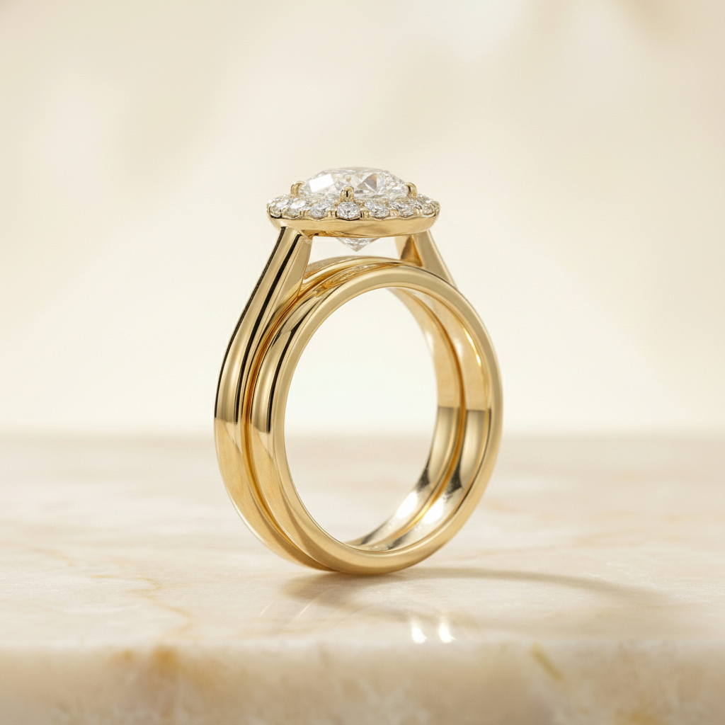 The Etta Matching Wedding Band, Oval in 18K Yellow Gold