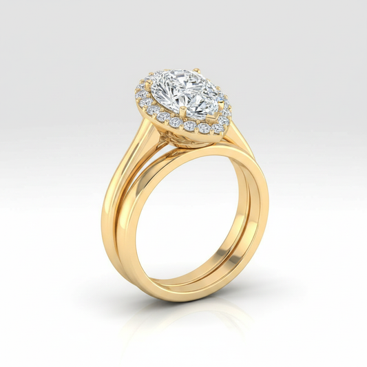 The Etta Matching Wedding Band, Pear in 18K Yellow Gold