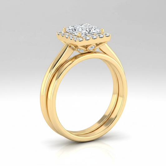 The Etta Matching Wedding Band, Princess in 18K Yellow Gold