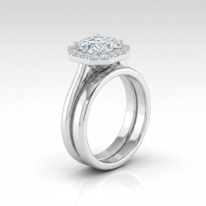 The Etta Matching Wedding Band, Asscher in Platinum | RockHer