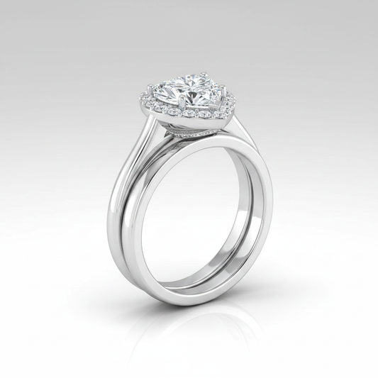 The Etta Matching Wedding Band, Heart in Platinum