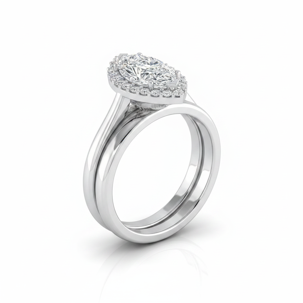 The Etta Matching Wedding Band, Marquise in Platinum