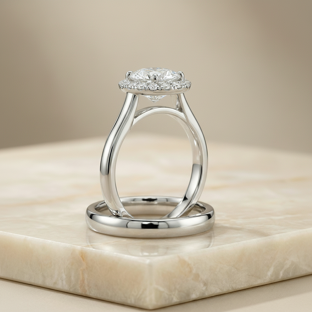The Etta Matching Wedding Band, Oval in Platinum